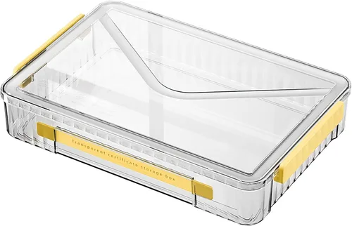 Vista 9 de Marte Vanci Contenedor de almacenamiento de plástico con tapa, estuche portátil para proyectos con asa, caja de almacenamiento transparente