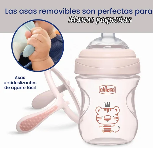 Vista 7 de Chicco Transition Training Sippy Cup, Soft Silicone Spout, 4m+, 7oz Taza de entrenamiento, asas extraíbles de fácil agarre, marcas de medición, apto