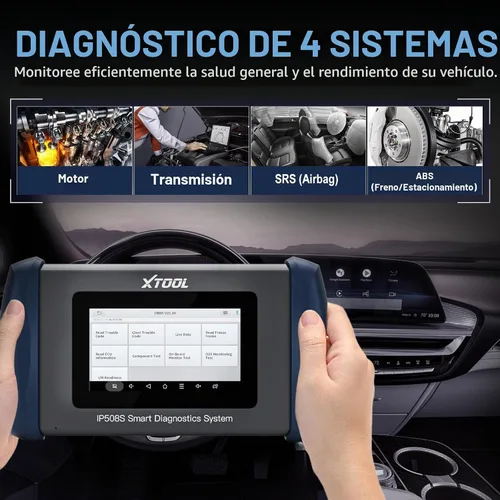 Vista 2 de Herramienta de Diagnóstico Escáner OBD2 XTOOL IP508S: Lector de Códigos para Automóviles y Camiones con 15 Reinicios, Reaprendizaje del Sensor