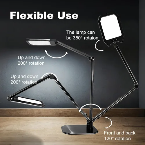 Vista 4 de NS Lámpara de escritorio LED profesional con control remoto, luz regulable CRI95+ para cuidado de los ojos, temperatura de color ajustable de 3000K