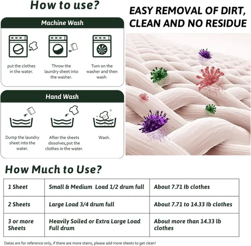 Vista 5 de Wenge Sábanas de detergente para ropa ecológicas, 240 unidades, sin jarra de plástico, tecnología sin líquidos, hipoalergénicas para el hogar