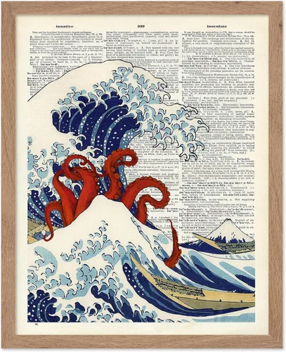 Vista 70 de Poster Master Póster de pulpo para parejas, póster de diccionario, arte Kraken, regalo romántico para él, ella, amantes, decoración náutica