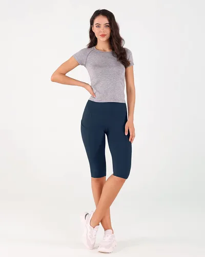 Vista 4 de ODODOS - Leggings capri de cintura alta, con bolsillos, control de abdomen, para mujer, no se transparentan, para yoga, entrenamiento, deportes