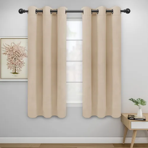 Vista 106 de Easy-Going - Cortinas opacas para dormitorio, aislamiento térmico sólido con ojales, cortinas de ventana para reducción de ruido, cortinas