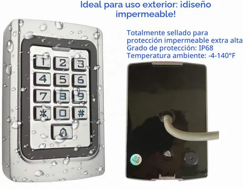 Vista 5 de IP68 impermeable universal 12 V 24 V DC funda de metal digital con cable para puerta de garaje, abridor de puertas y sistemas de control de acceso