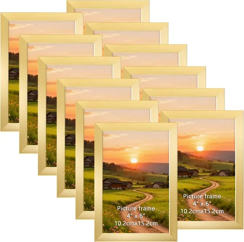 Vista 16 de Juego de 12 portarretratos negros de 4 x 6 pulgadas para mostrar fotos de 4 x 6 pulgadas, collage de múltiples marcos de 4 x 6 pulgadas para pared