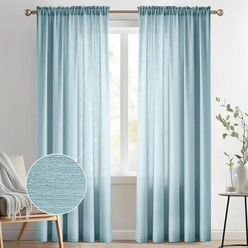 Vista 66 de Melodieux Cortinas de Niveles Semitraslúcidas Negras de 24 Pulgadas de Largo para Cocina, Cafetería, Dormitorio, Ventanas Pequeñas, Aspecto de Lino
