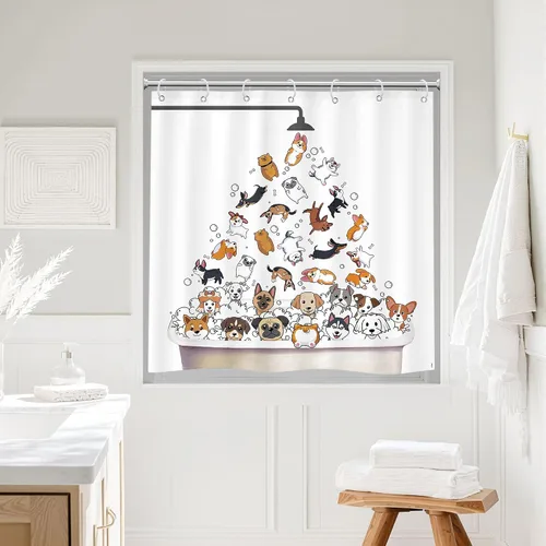 Vista 20 de SVBright Cortina de Ducha de Puesto Pequeño con Lindo Gato 36 pulgadas de ancho x 72 pulgadas de largo para Niños Casa Rodante Media Individual