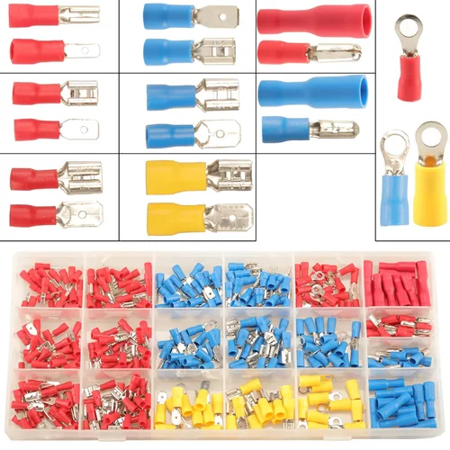 Vista 10 de Feggizuli 280 piezas de conectores de crimpado, kit de conectores macho y hembra de pala de 2.8 mm, 4.8 mm, 6.3 mm, 15 tipos de terminales