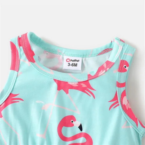 Vista 3 de PATPAT Mameluco floral sin mangas con borlas y pompón para bebé, conjunto con diadema de 0 a 18 meses