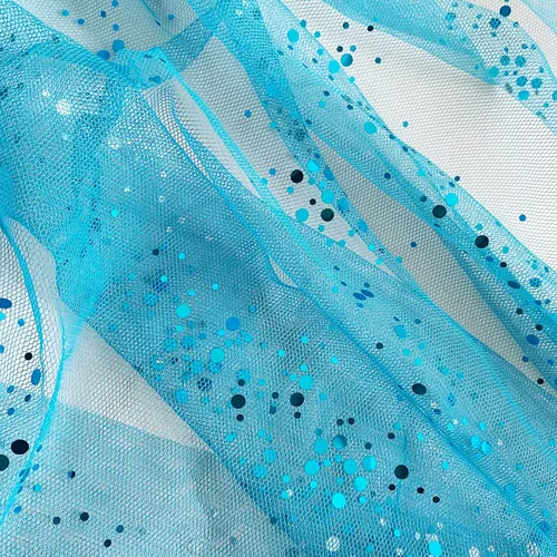 Vista 5 de FUMY Vestido de princesa Elsa para niña de 3 a 8 años, disfraz de Navidad, fiesta de cumpleaños, vestido con corona, peluca, varita y guantes