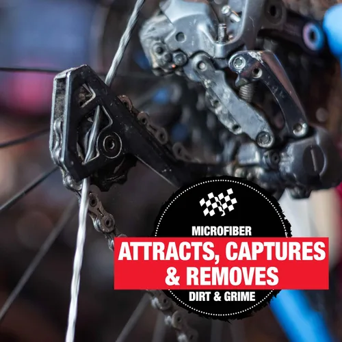 Vista 4 de Finish Line Gear Floss - Cuerda de limpieza de microfibra (paquete de 20 cuerdas de microfibra) herramientas de limpieza de bicicletas