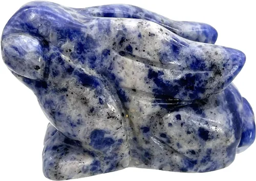 Vista 6 de Estatua de conejo sentado de piedra de sangre natural de África de 2 pulgadas, escultura decorativa de Fengshui para decoración del hogar, cristal