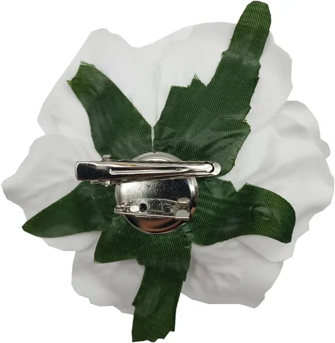 Vista 4 de La Homein Sanrich 4 unidspaquete de flores de pelo rosa de tela clips mexicanos pelo flores horquilla broche tocados