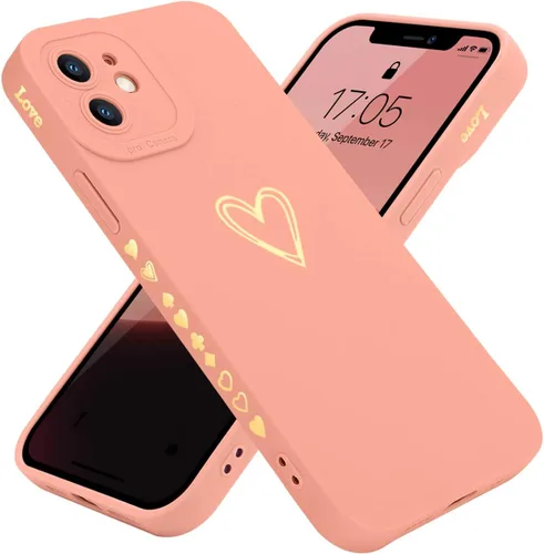 Vista 30 de Teageo Funda compatible con iPhone 12 Pro Max de 6.7 pulgadas para mujeres y niñas, bonito corazón de lujo