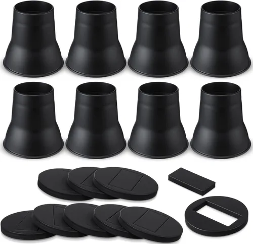 Vista 9 de Elevadores de cama resistentes de 4 pulgadas – Juego de 9 elevadores de muebles ajustables para camas, sofás, mesas y sillas – Soporta hasta 1500
