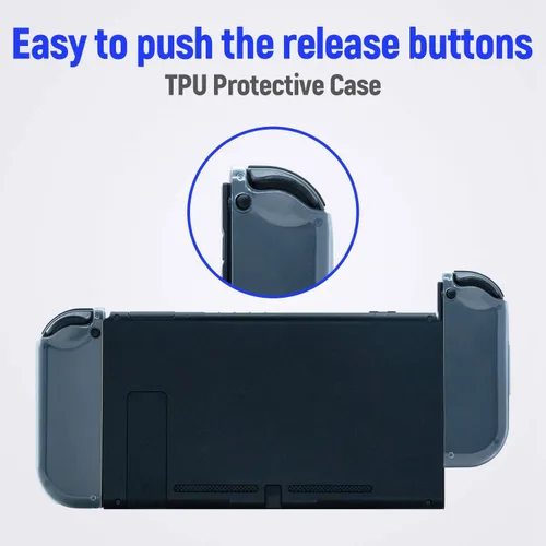 Vista 5 de Mcbazel DOBE Transparency - Funda protectora de poliuretano termoplástico suave para controladores NS SwitchSwitch OLED Joy