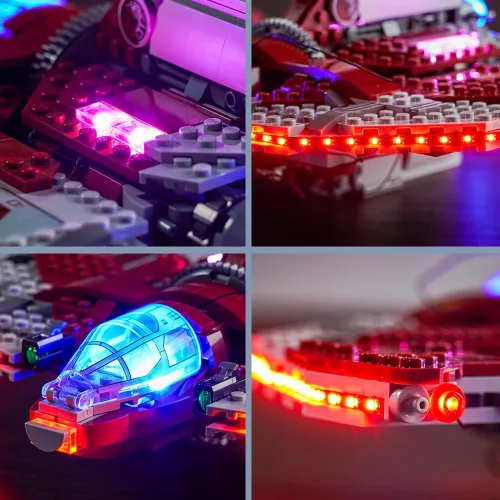 Vista 5 de BrickBling Luz LED compatible con Lego Ahsoka Tano T-6 Jedi Shuttle Playset (sin modelo), luces creativas compatibles con Lego 75362, gran sorpresa