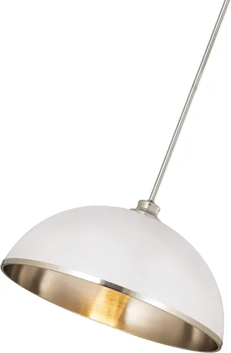 Vista 6 de Z-Lite 1004P20-MW-BN Landry - Colgante de 1 luz, 100 vatios, blanco mate y níquel cepillado Blanco mate/níquel cepillado