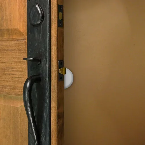Vista 5 de Tope de puerta de pared 3M para pomo de puerta parachoques y protector de pared. Tope de puerta autoadhesivo con amortiguación de sonido (blanco, 2)