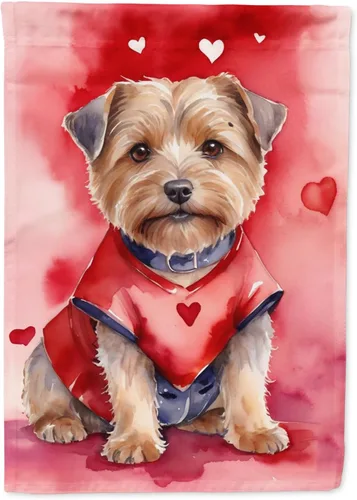 Vista 172 de Caroline's Treasures DAC5252GF Affenpinscher - Bandera de jardín con texto en inglés "My Valentine", bandera decorativa para patio exterior, patio