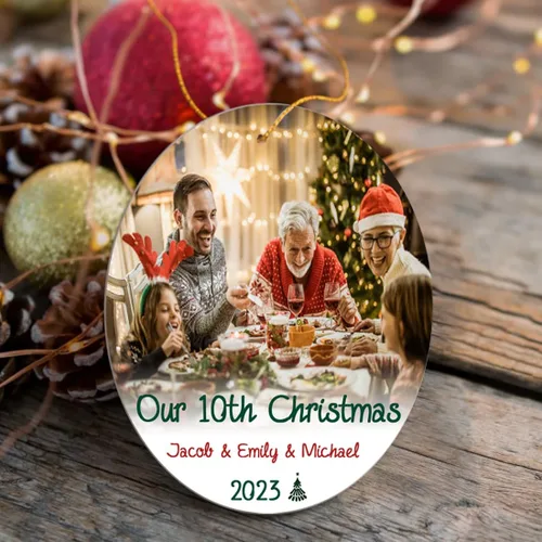 Vista 4 de Adorno de Navidad personalizado 2023, adorno de Navidad personalizado, adorno de mejor amigo, adornos con nombre personalizado, decoración