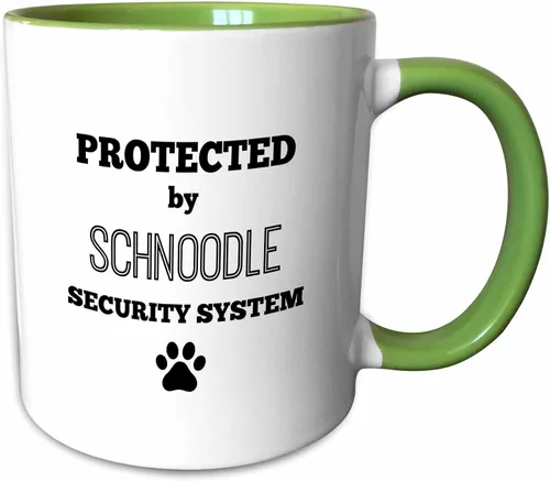 Vista 11 de 3dRose BrooklynMeme Pets - Protegido por el sistema de seguridad schnoodle - Tazas (mug_221799_4)