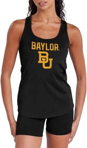 Vista 287 de Camiseta deportiva sin mangas oficial de NCAA Collegiate para mujer, con espalda cruzada, colección con logotipo primario