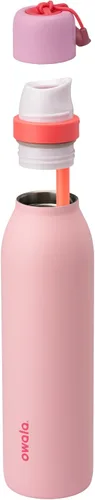 Vista 2 de Botella de agua aislada con tapa Twist de acero inoxidable Owala FreeSip con pajita para deportes y viajes, sin BPA, 24 onzas, Angel Food Cake