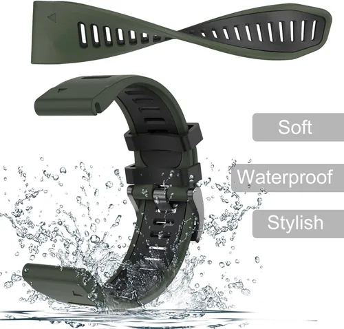 Vista 6 de OVERSTEP Correa de reloj compatible con Garmin Fenix 6, correa de repuesto de ajuste rápido de 0.866 pulgadas para reloj inteligente Fenix 6