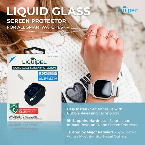Vista 3 de Protector de pantalla de vidrio líquido Apple Watch 9H dureza universal para relojes y wearables con un plan de protección de $150 "You Break It, We