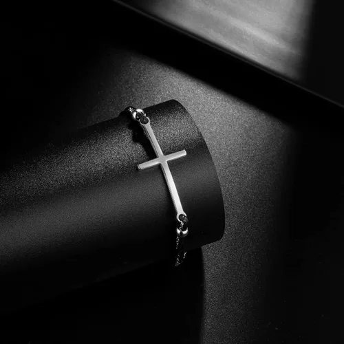 Vista 2 de Hipunk Pulsera de cuero para hombre – Pulsera trenzada de acero inoxidable negro con dije ajustable de protección multicapa para mujer, Cuero, Sin