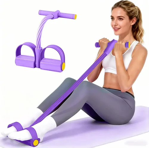 Vista 9 de Pedal Resistance Band with Handle, Upgraded 6-Tube Exercise Bands