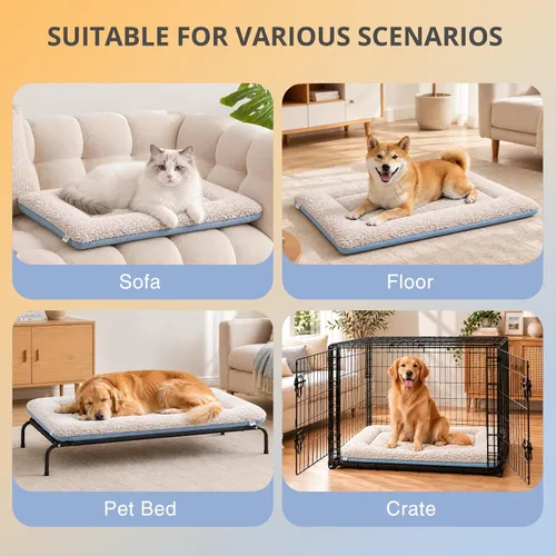 Vista 7 de Cama autocalentable para gatos y perros pequeños, tapete lavable de 2-Gris