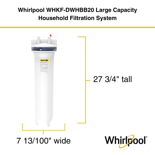 Vista 3 de Whirlpool Carcasa de filtro de agua para toda la casa de 20 x 4.5 pulgadas, sistema certificado NSF para filtro de carbono de sedimentos