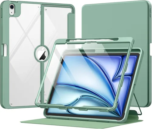 Vista 31 de MoKo Funda para iPad Air de 11 pulgadas 7ª/6ª generación M3/M2 2025/2024, iPad Air 5ª/4ª generación de 10.9 pulgadas 2022/2020 con soporte