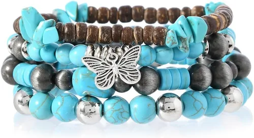 Vista 32 de Pulsera Gótica Ajustable de Cuero Trenzado Punk Multicapa de Estilo Grunge, Conjunto de Pulseras Emo con Brazalete de Metal, Envoltura