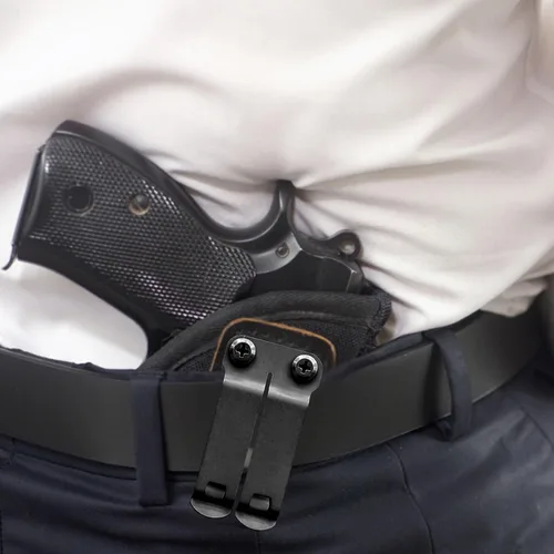 Vista 5 de Clip de cinturón de metal monobloque, accesorios de montaje de funda gris mate oscuro para funda de transporte oculta, accesorio para fundas, bolsas