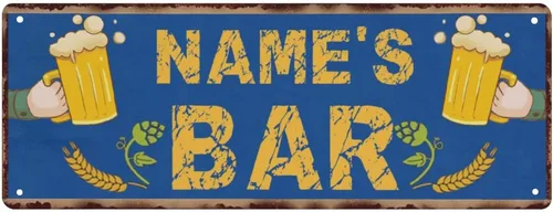 Vista 9 de Letrero de metal personalizado para bar en el patio trasero, decoración rústica, cueva de hombre, cerveza fría, buenos tiempos, letrero de metal