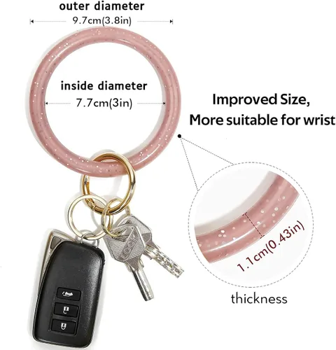 Vista 2 de Townshine - Llavero de pulsera de silicón, para mujeres y niñas