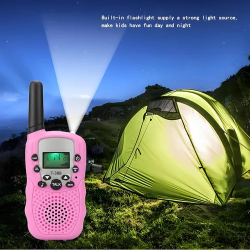 Vista 6 de Walkie Talkies para niños y niñas de 3 a 12 años, fácil de usar, alcance de hasta 1.5 millas, radio bidireccional FRS de 22 canales para aventuras
