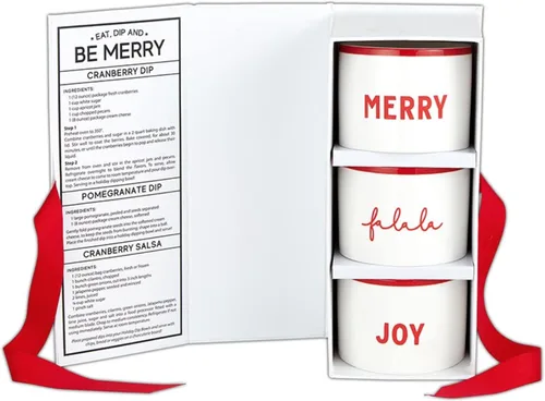 Vista 3 de Santa Barbara Design Studio Set de regalo de artículos esenciales de cocina TableSugar - Caja de regalo de cartón blanco y negro, 3 piezas, Eat, Dip