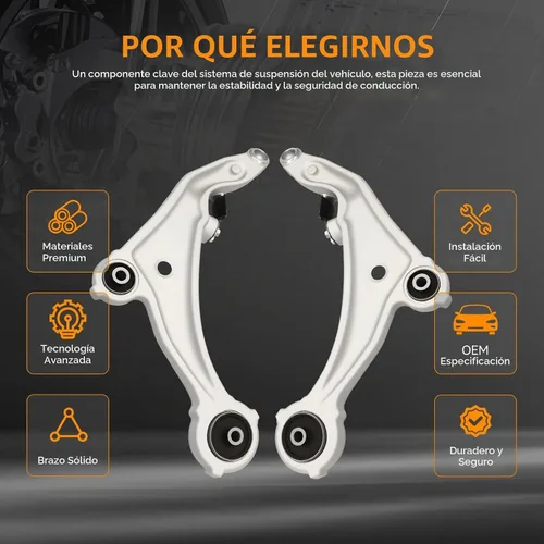 Vista 4 de Par de brazos de control inferiores delanteros para Nissan Murano