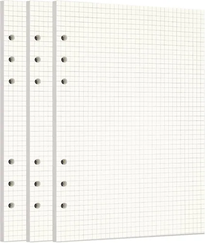 Vista 44 de Zelten 1 paquete A5 de 80 hojas/160 páginas 4 en 1 rayado cuadrado punteado en blanco hojas sueltas perforadas papel de repuesto de papel