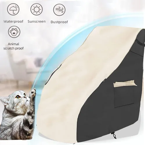 Vista 4 de Funda para silla de masaje, 600D protector de silla de masaje shiatsu de cuerpo completo, 59 x 39 x 55 pulgadas, fundas para sillón, con cordón