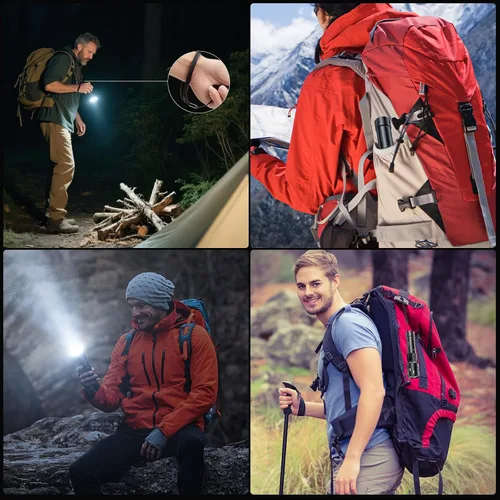 Vista 7 de Linternas Recargables de Alto Lúmenes, Luz LED Súper Brillante, Linternas Tácticas con Pantalla LCD de Energía, 5 Modos, Impermeable, Linterna Más