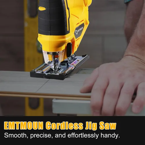 Vista 9 de Sierra de calar inalámbrica compatible con batería Dewalt de 20 V máximo, sierra de calar sin escobillas para 3 ajustes orbitales, 3200 RPM, cortes