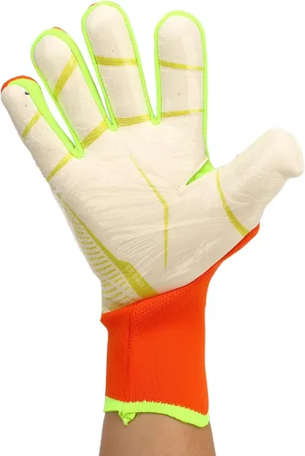 Vista 4 de Soccer Goalie Gloves for Men Women, Anti Slip Soccer Goalkeeper Gloves, Premium Latex Palm with Finger Protection, Breathable Nylon Backhand, Orange