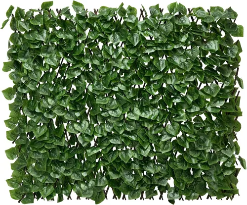 Vista 8 de Pantalla de Privacidad de Cerca Expandible para Balcón, Patio Exterior, Panel Decorativo de Cercado de Hiedra Artificial, Setos Artificiales