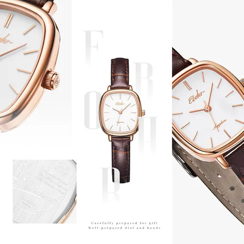 Vista 3 de Reloj clásico de cuarzo para mujer, elegante y resistente, con correa de piel de vacuno, perfecto para cualquier ocasión